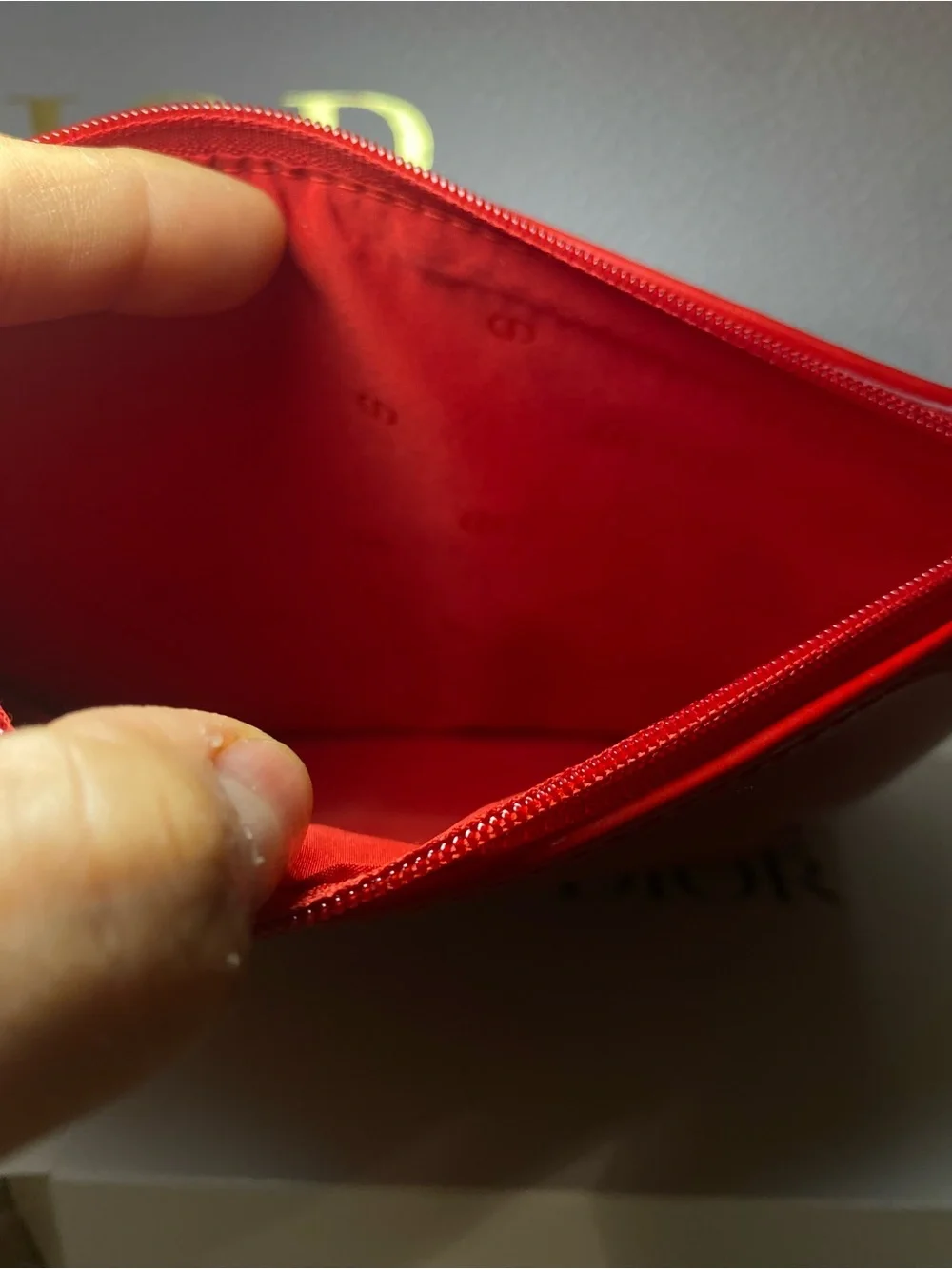 Dior Red Patent Makeup Pouch Set